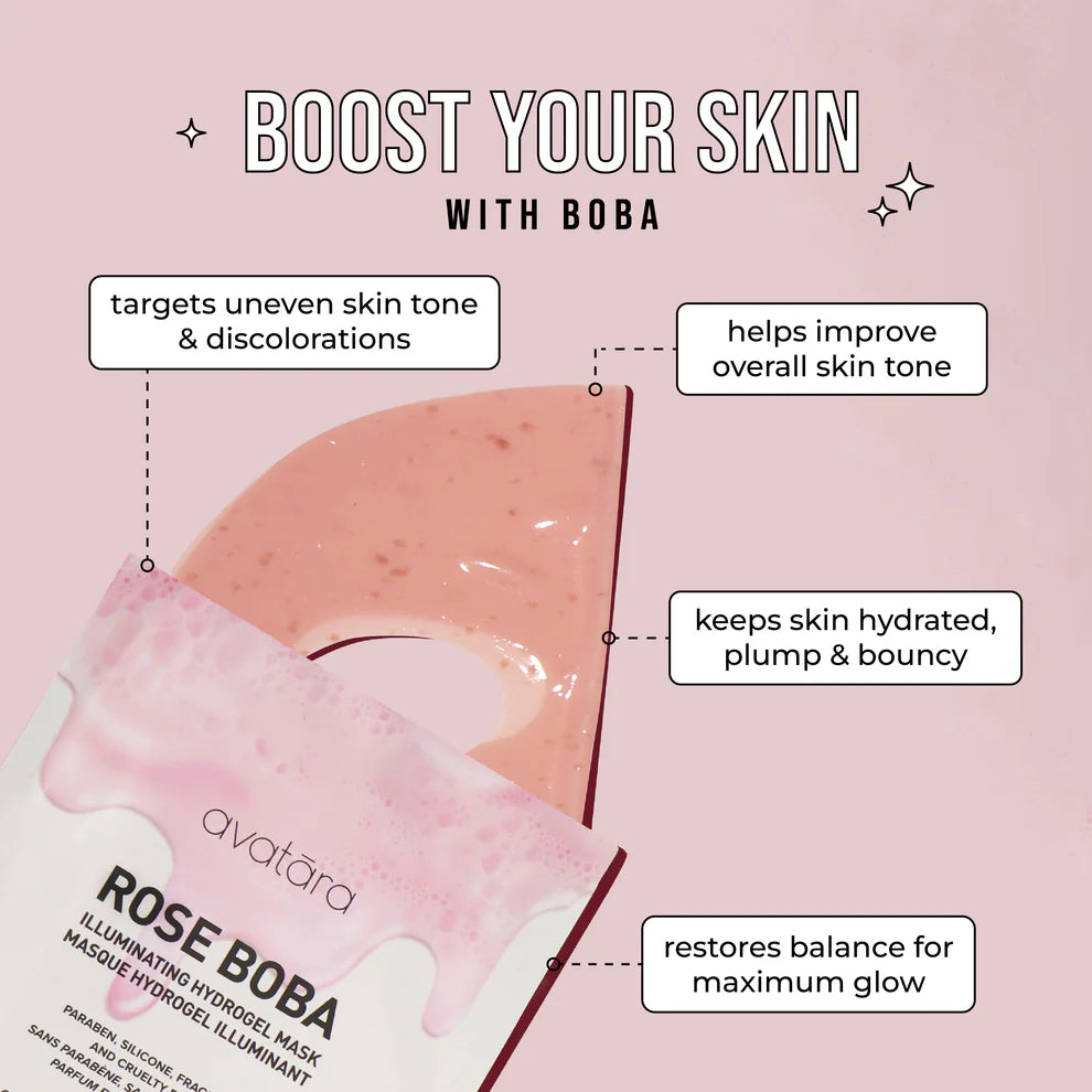 Hydrogel Rose Boba Sheet Mask